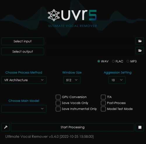 最强人声伴奏分离器UVR5.5版本（哔站搜索教程）