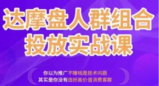 电商达摩盘人群组合投放实战课