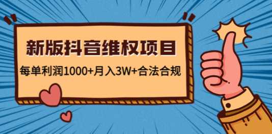 新版抖音维全项目，每单利润1000+月入3W+