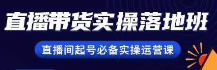 值播带货实操落地班，值播间起号实操运营课