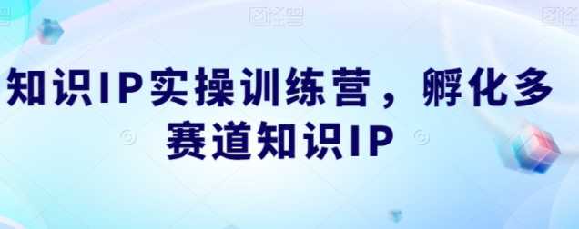 知识IP做课营，把你的技能变成百万收入