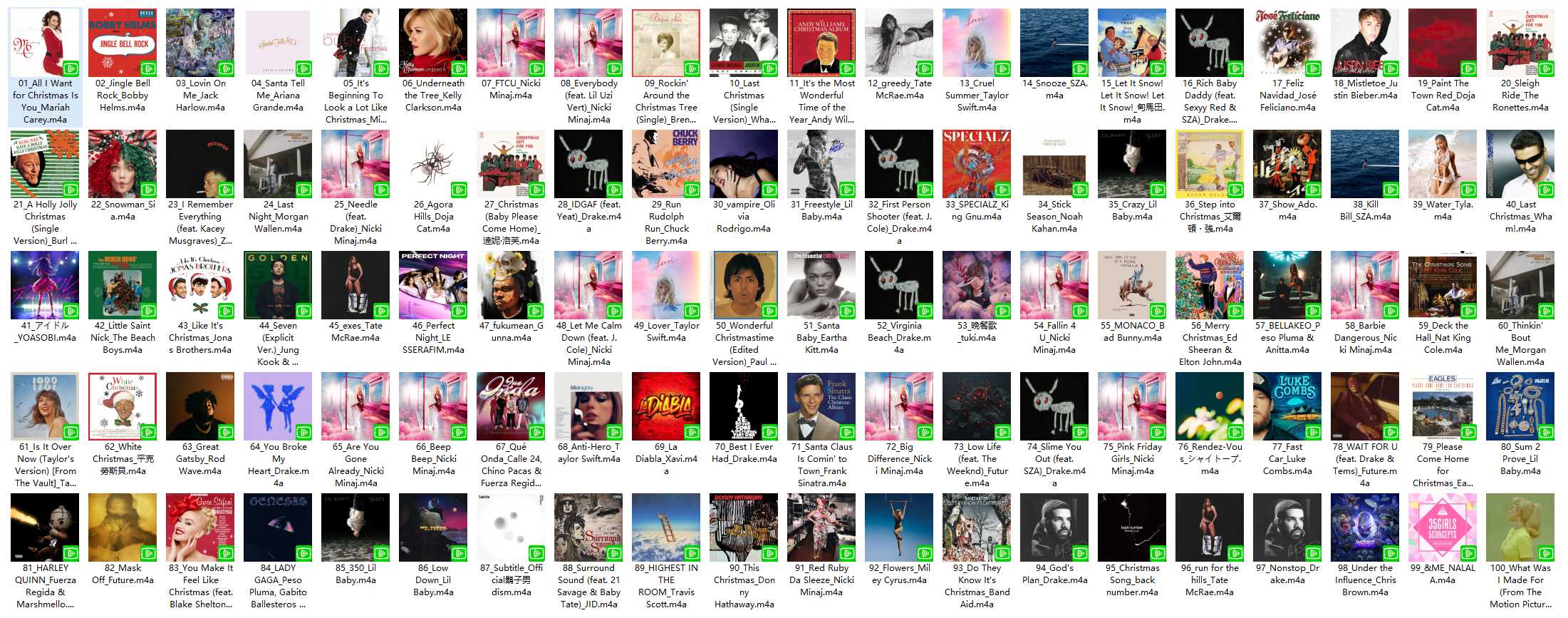 【AAC】Apple Music Top 100：全球（2023-12-19）