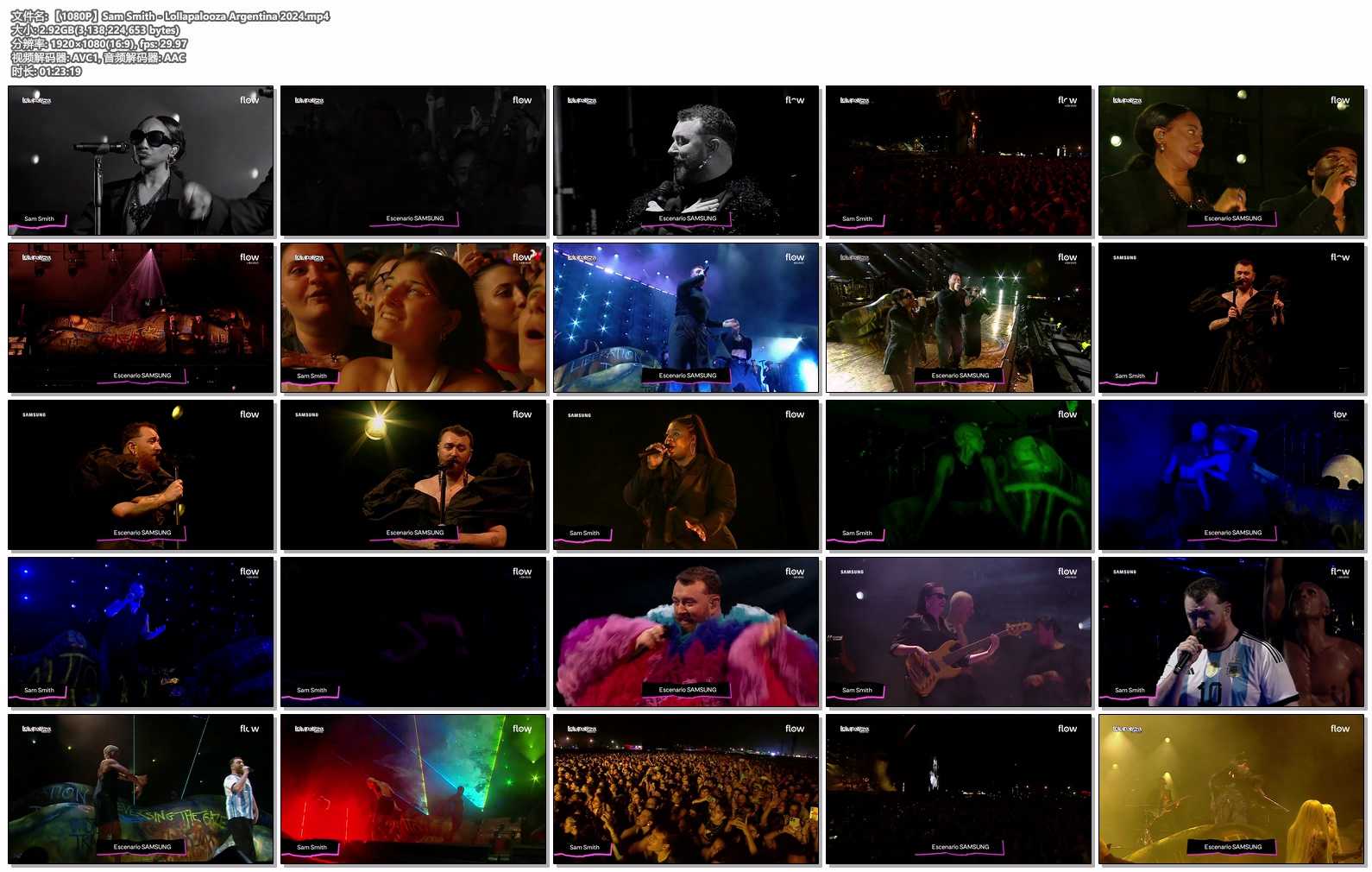 【1080P】Sam Smith - Lollapalooza Argentina 2024