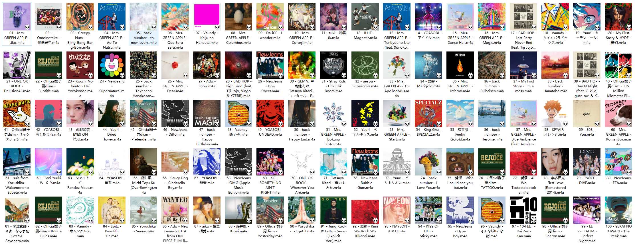 【AAC】Apple Music Top 100：日本（2024-07-28）