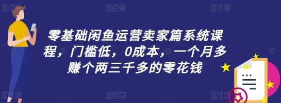 零基础闲鱼运营卖家篇系统课程 门槛低 0成本