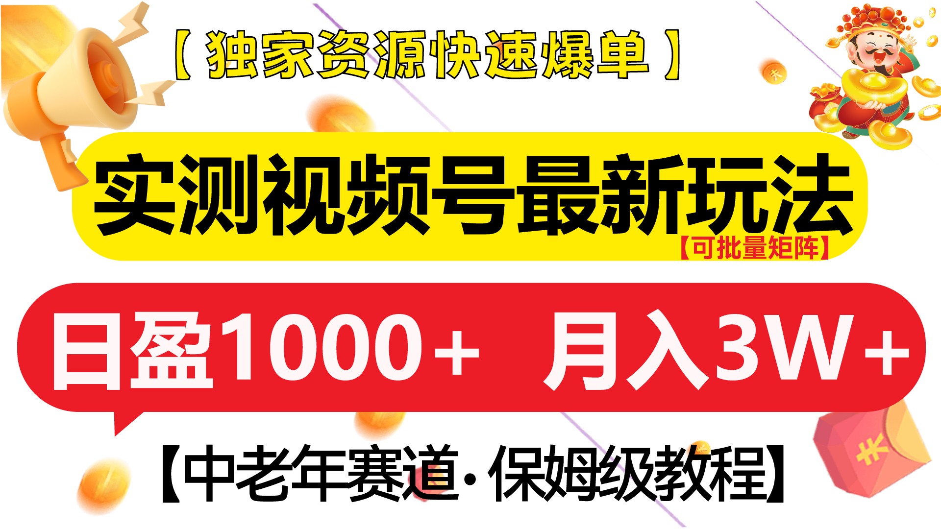 实测视频号最新玩法 中老年赛道 独家资源   505M