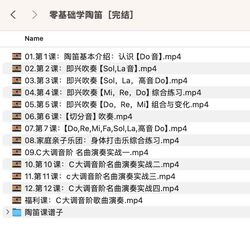 陶笛教学入门零基础（完结课）7.91Gb